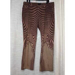 Vintage Just Cavalli Houndstooth Psychedelic Pants Illusion Brown Jeans Mens 40